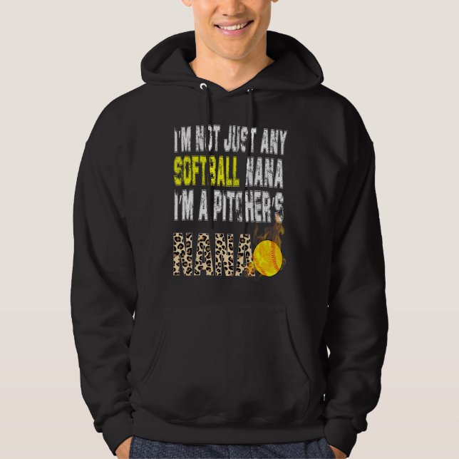 Moletom Eu não sou qualquer Nana de Softball Eu sou Nan de (Frente)