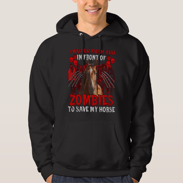 Moletom Eu O Empurraria Na Frente Dos Zombies Para Salvar  (Frente)