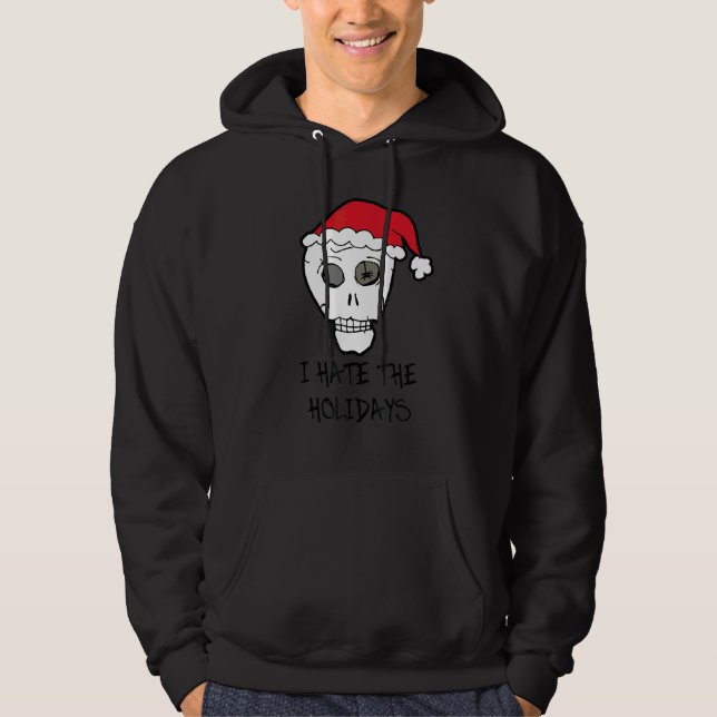 Moletom Eu Odeio As Festas De Natal Caveira Anti Natal     (Frente)