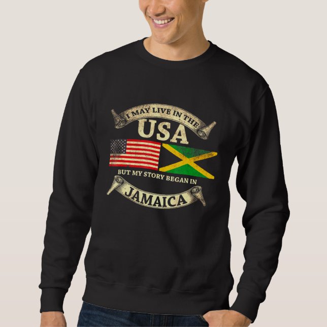 Moletom Eu Posso Viver Nos Eua Mas Minha História Começou  (Frente)