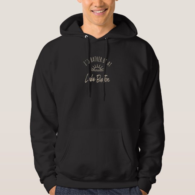 Moletom Eu Preferencialmente No Lago Burton Barco Pescando (Frente)