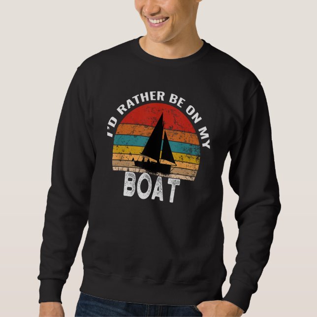 Moletom Eu Preferencialmente No Meu Barco, Engraçado Vinta (Frente)