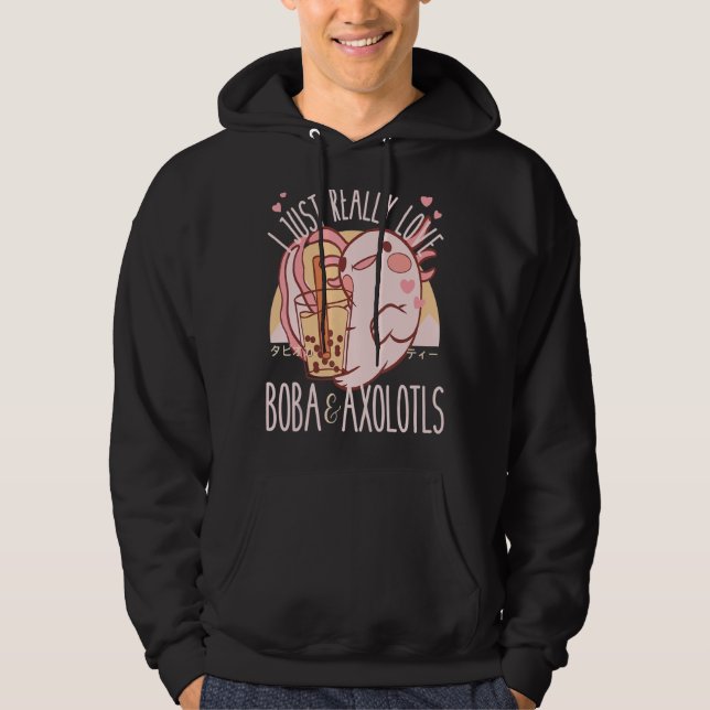 Moletom Eu realmente amo Boba e Axolotl (Frente)