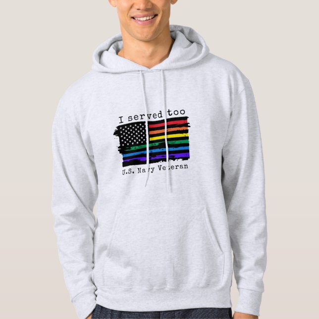 Moletom "Eu Servi Também" Hoodie Veteran Marinho Americano (Frente)