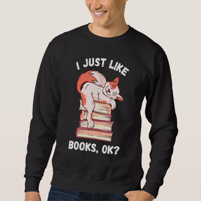 Moletom Eu Só Gosto De Livros Leitores Livros Gatos 2 (Frente)