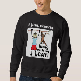 Moletom Eu Só Quero Ficar Com Meu Gato! Gato Engraçado Ama