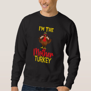 Moletom Eu sou a família Mãe Turquia a combinar no dia de