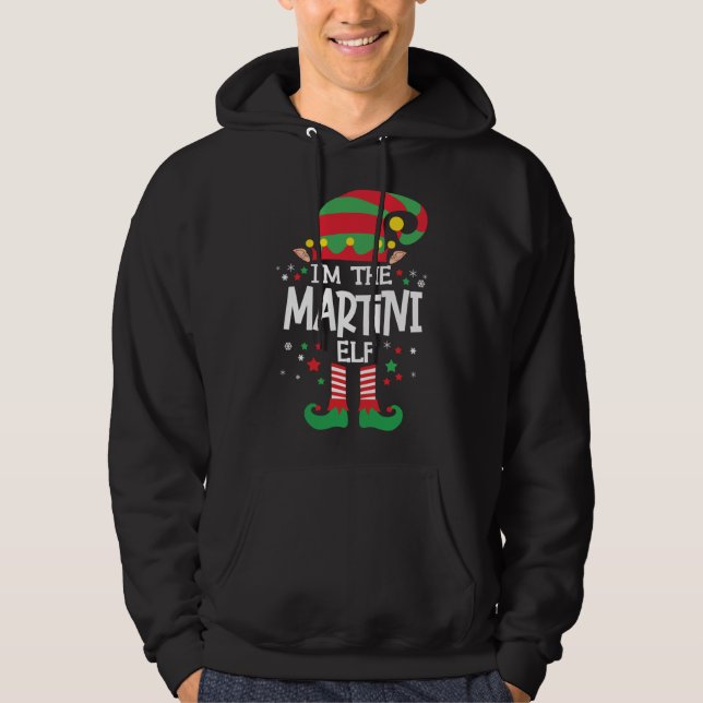 Moletom Eu sou a família Martini Elf que bate no Natal Paj (Frente)