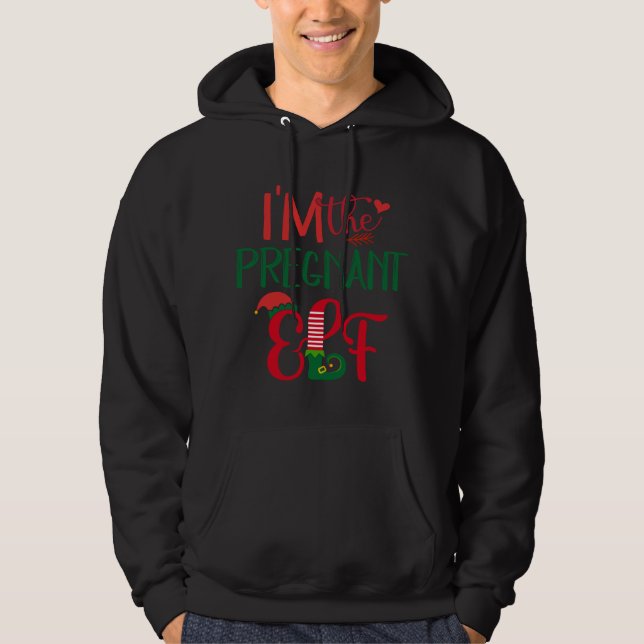 Moletom Eu sou a Grávida Elf Matching Family Feia Christma (Frente)