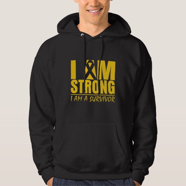 Moletom Eu sou - eu sou um sobrevivente - cancer forte da (Frente)