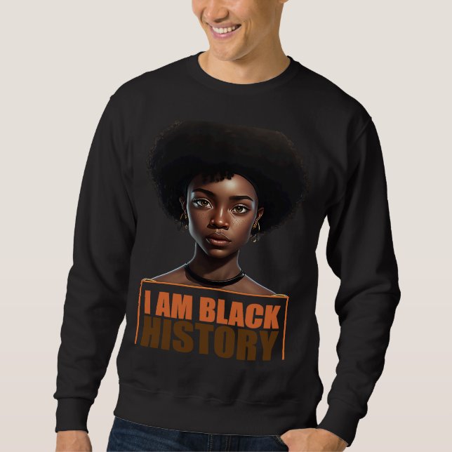 Moletom Eu sou história negra Mulheres Meninas História Ne (Frente)