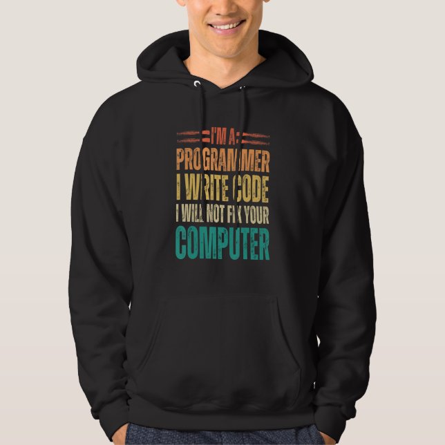 Moletom Eu sou programador Eu escrevo código binário engra (Frente)