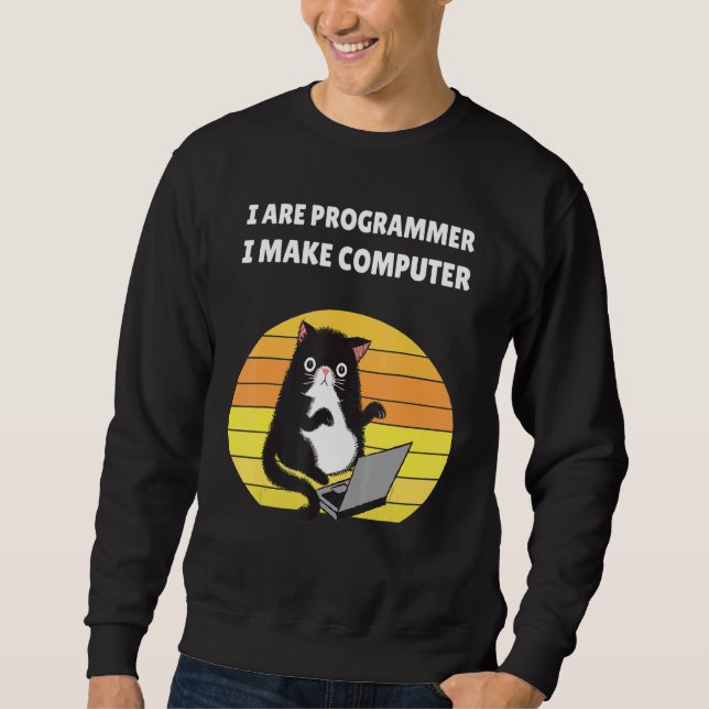 Moletom Eu Sou Programador Eu Faço O Computador Gato (Frente)