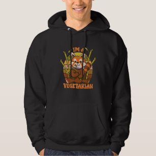 Moletom Eu sou um vegetariano, vermelhos, panda, vegetaria