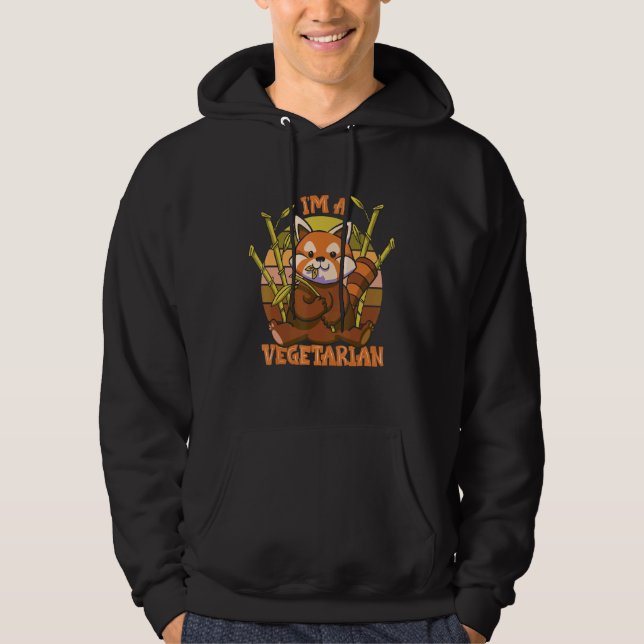 Moletom Eu sou um vegetariano, vermelhos, panda, vegetaria (Frente)
