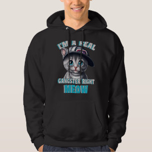 Moletom Eu sou um verdadeiro gangster à direita, miau, gat