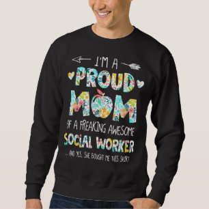 Moletom Eu sou uma mãe orgulhosa do assistente social Flor