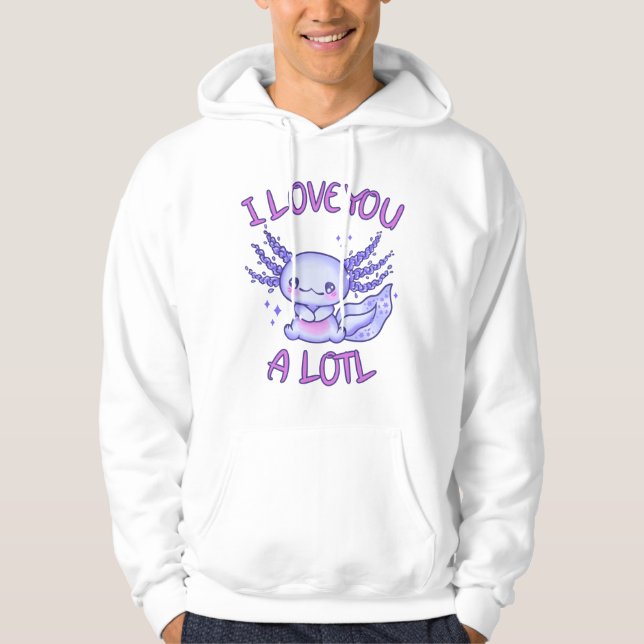 Moletom Eu te amo muito Axolotl apaixonado (Frente)