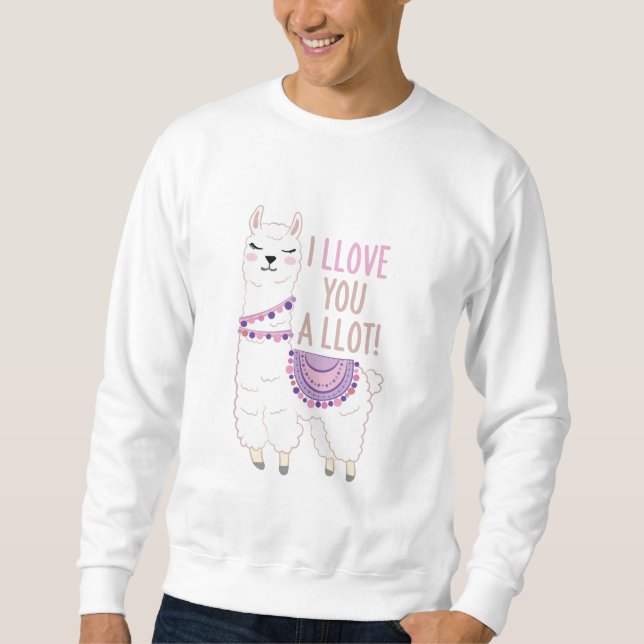 Moletom Eu te amo muito - Engraçado Llama (Frente)