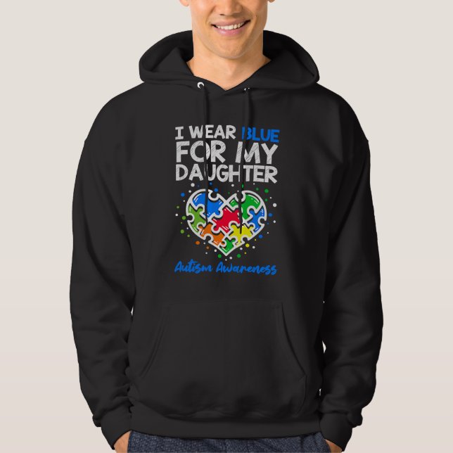 Moletom Eu Uso Azul Para a Consciência do Autismo da Minha (Frente)