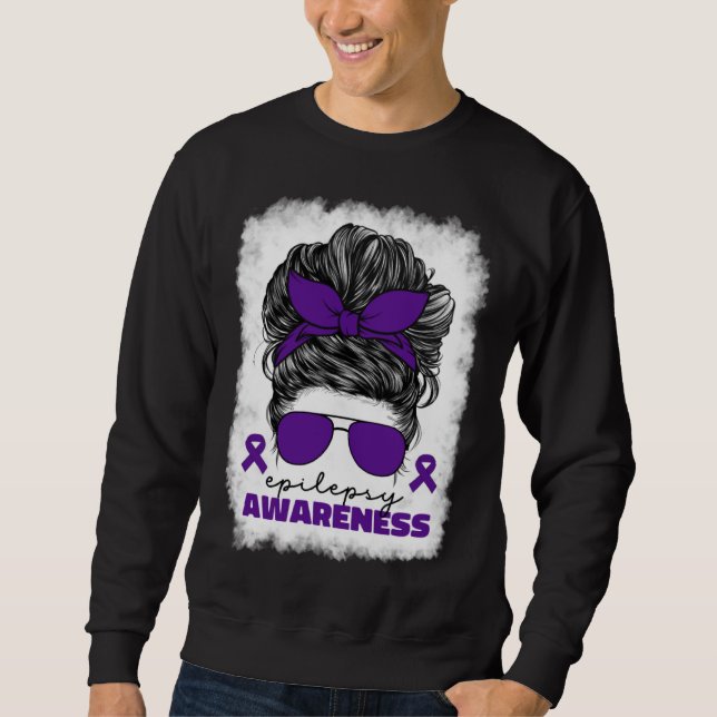 Moletom Eu Uso Roxo Para O Dia Do Mês De Conscientização S (Frente)