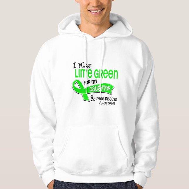 Moletom Eu visto a doença de Lyme da filha do verde limão (Frente)