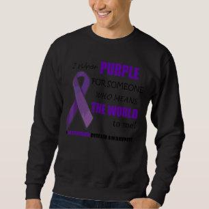 Moletom Eu Visto Demência de Alzheimer Roxo Sensibilização