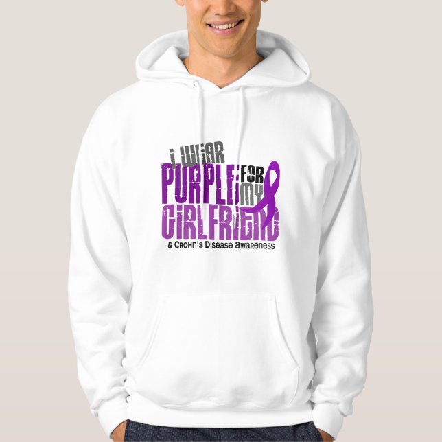 Moletom Eu visto o roxo para minha doença de Crohn do (Frente)