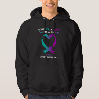 Moletom Eu Visto Teal E Roxo Para Meu Filho Eu Sinto Falta