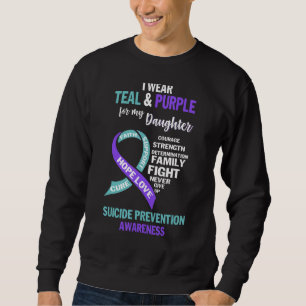 Moletom Eu Visto Teal & Purple Para A Minha Filha, Sabendo