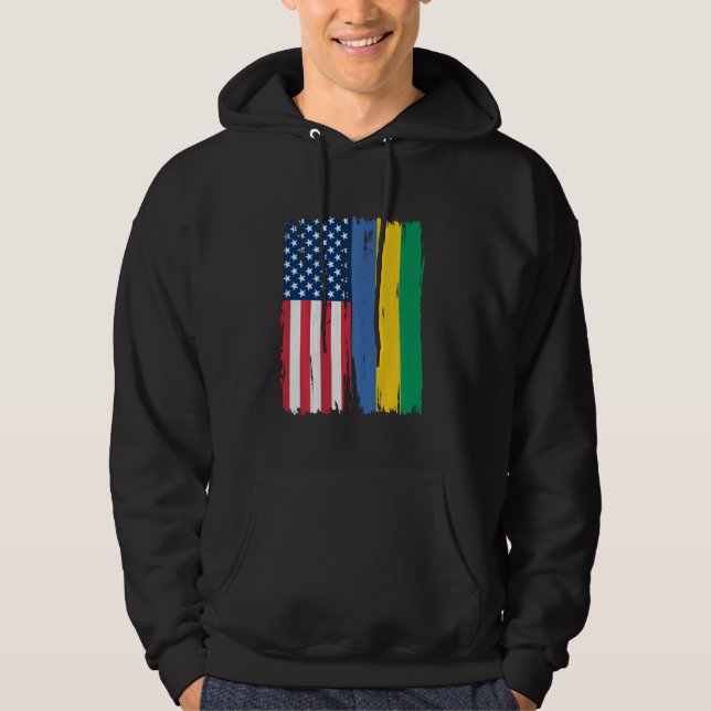 Moletom EUA Gabão Half american Flag Roots (Frente)
