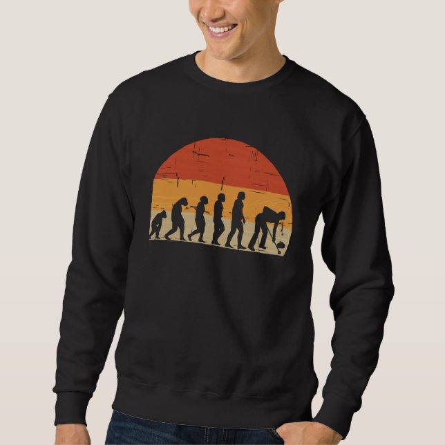 Moletom Evolução dos Esportes de Inverno de Curling ser um (Frente)