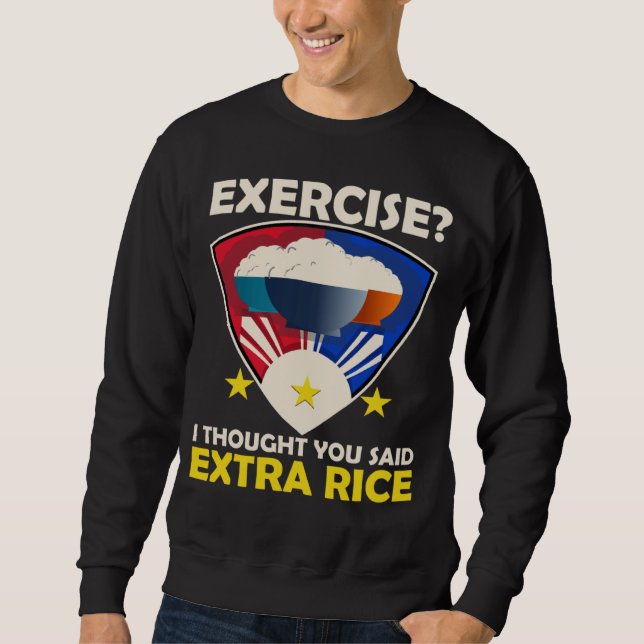 Moletom Exercício de Arroz Extra Amor Comida Filipina  Fil (Frente)