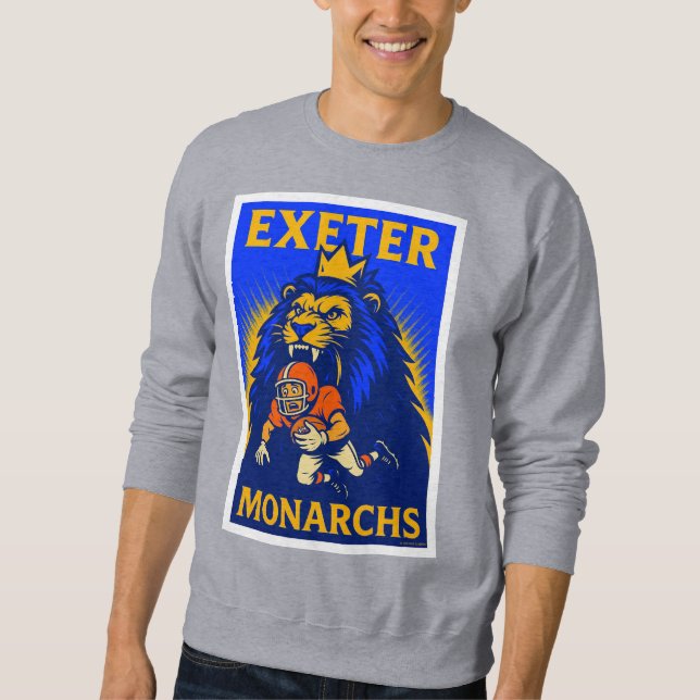 Moletom Exeter Monarcas, camisola clássica. (Frente)