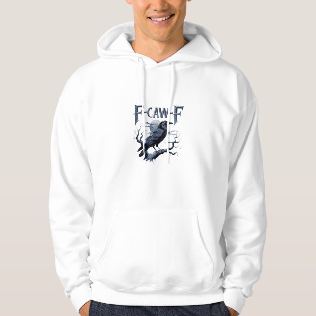 Moletom F-Caw-F Corvo Gótico Engraçado Pássaro Halloween (Frente)