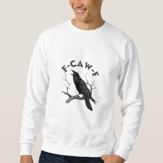 Moletom F-Caw-F Corvo Trocadilho Pássaro Engraçado Grunge  (Frente)