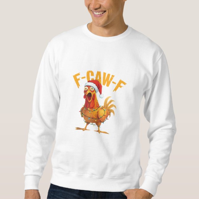 Moletom F-Caw-F Natal Galinha Divertida Natal Essencial (Frente)