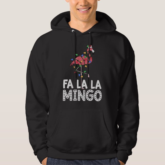 Moletom Fa La Mingo Flamingo Christmas Tree Lights Trop (Frente)