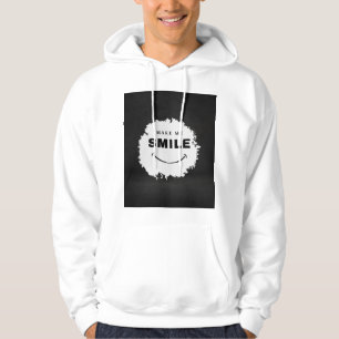 Moletom "Faça-me sorrir de T-Shirt Preto e Branco Trendy