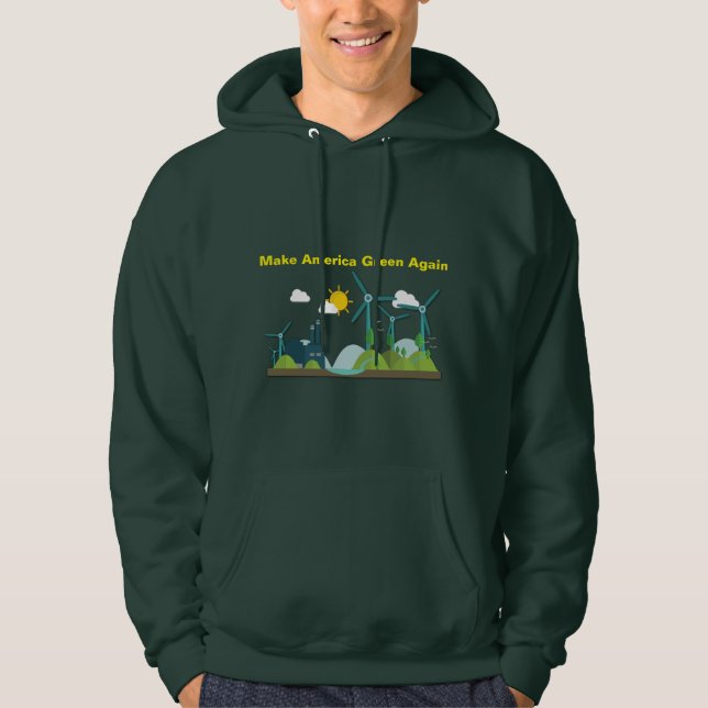 Moletom Faça o Hoodie do verde de América outra vez (Frente)