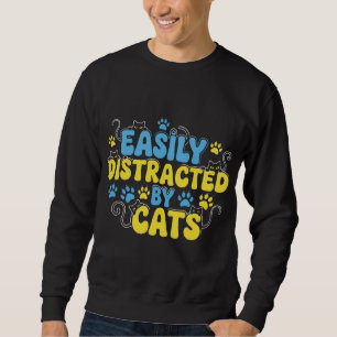 Moletom Facilmente Distraído por Gatos