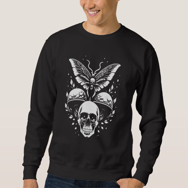 Moletom Fairycore Mushroom Skulls Aesthetic Butterfly dark (Frente)