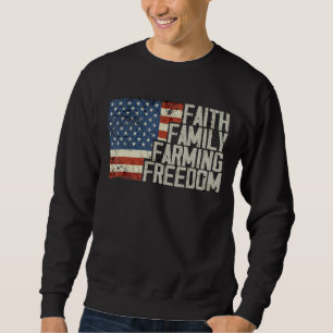 Moletom Faith Family Farming Freedom American Flag 4º