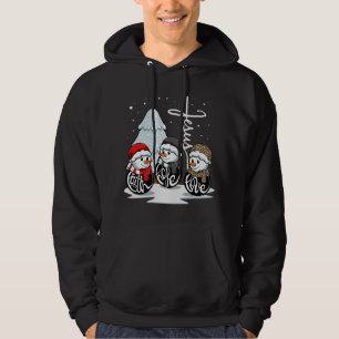 Moletom Faith Hope ama Jesus Natal Pajama Snowman Chr