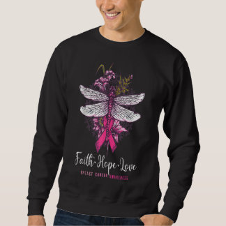 Moletom Faith hope love breast cancer awareness dragonfly
