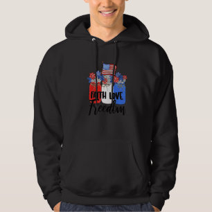 Moletom Faith Love Freedom American Flag Mason Jar Cristo