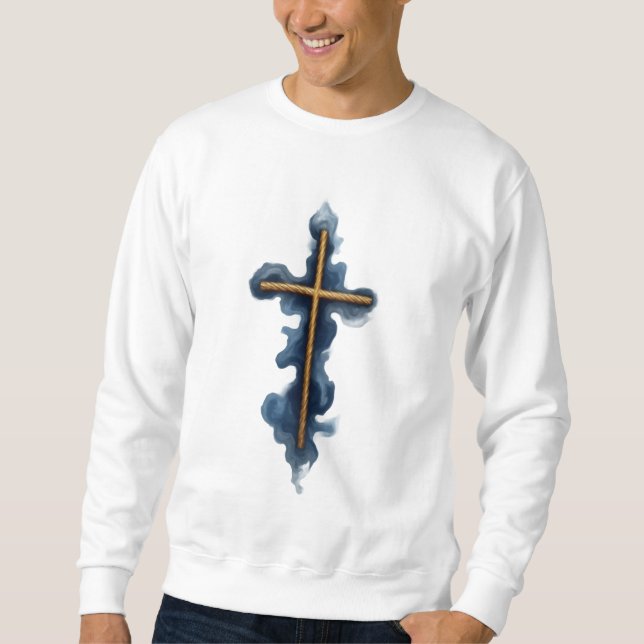Moletom Faith Over Fear Watercolor Cross  (Frente)