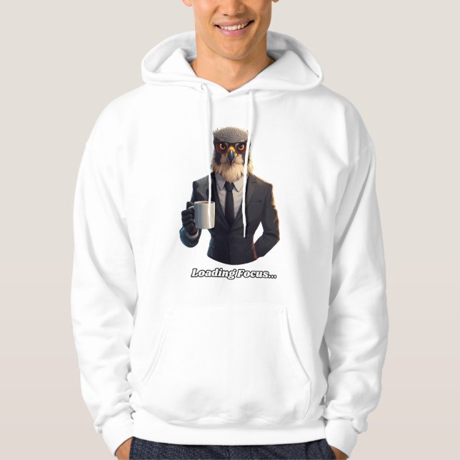 Moletom Falcão Empresário Carregando Café Focado (Frente)