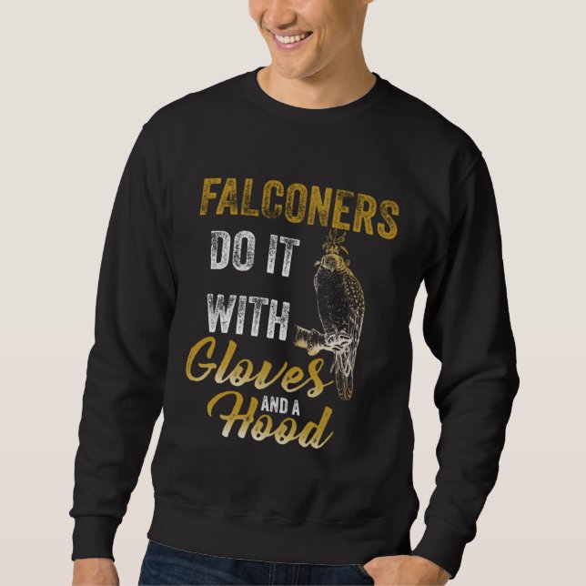 Moletom Falconers Gloves Falconry  Hawker Falcon Hawking (Frente)