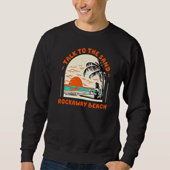 Moletom Fale Com A Praia De Sand Rockaway Beach Ocean Oreg (Frente)